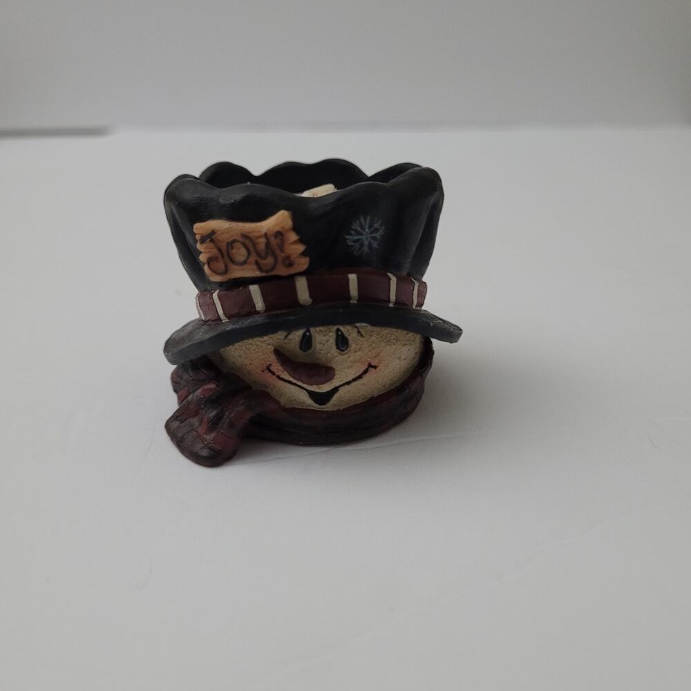 Festive Snowman Head Tea Candle Holder - Holiday Decor
